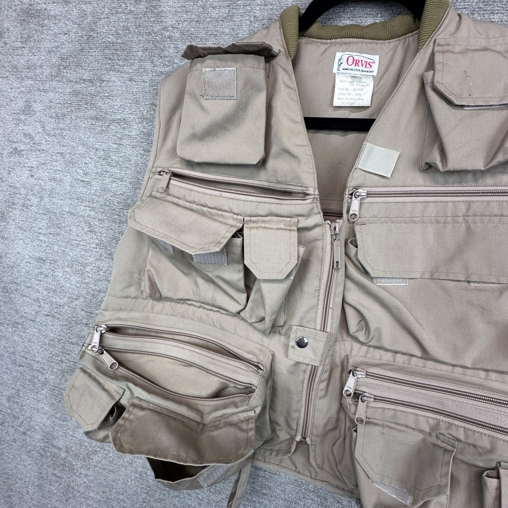 Vintage Orvis Fly Fishing Hunting Safari Photography Super Tac-L-Pac Vest Large - Picture 7 of 15
